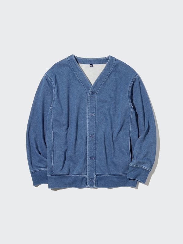 Indigo Dye Sweat Cardigan