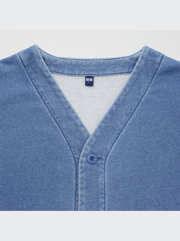 Indigo Dye Sweat Cardigan