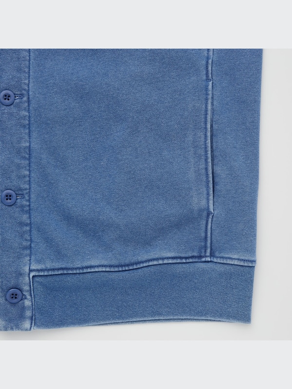 Indigo Dye Sweat Cardigan
