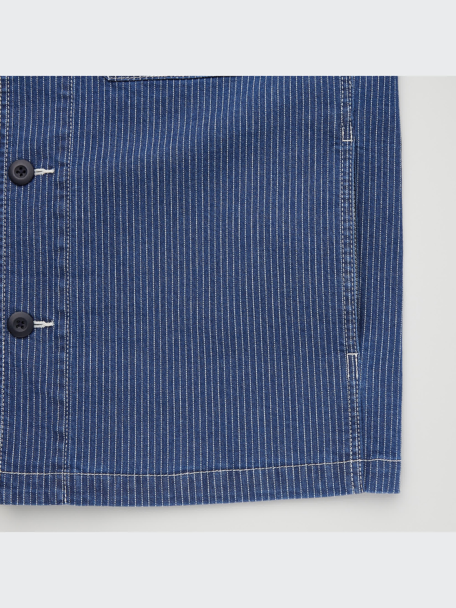 ブルゾン Striped denim collar zip-up blue jean work jacket jumper lig Denim Zip-Up Jacket | GU US