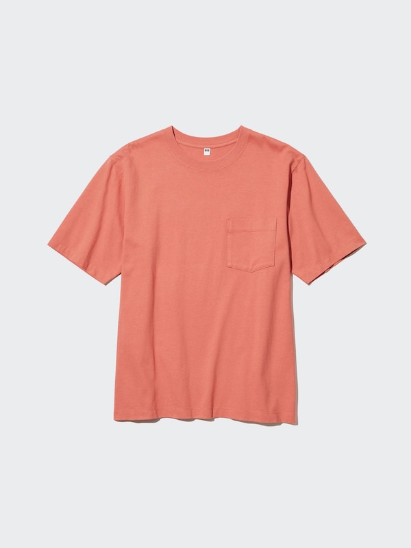 Oversized Pocket Crew Neck Half-Sleeve T-Shirt