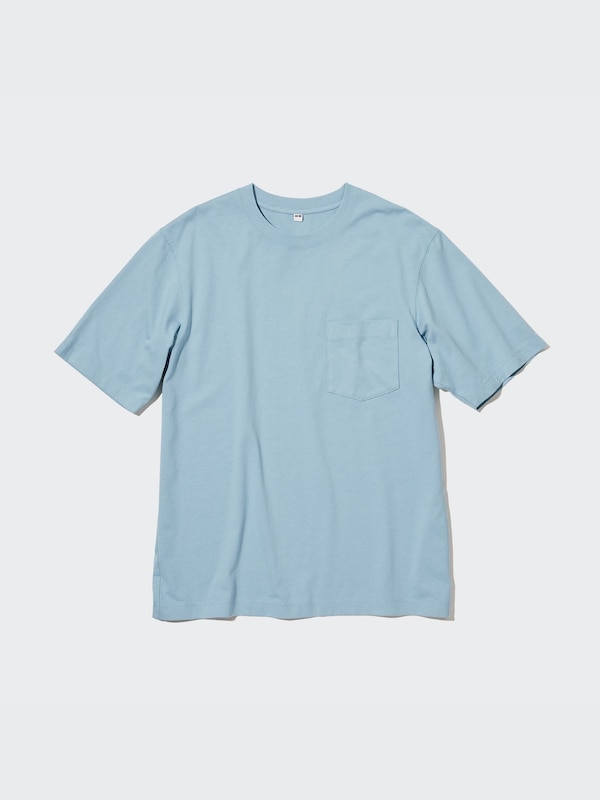 Oversized Pocket Crew Neck Half-Sleeve T-Shirt