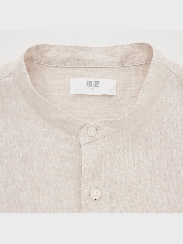Premium Linen Stand Collar Long-Sleeve Shirt