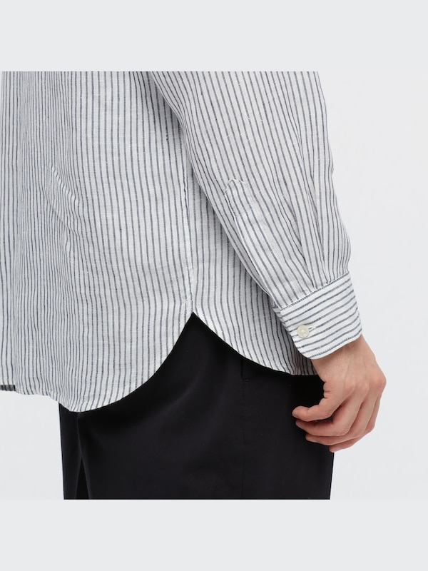 Premium Linen Stand Collar Long-Sleeve Shirt