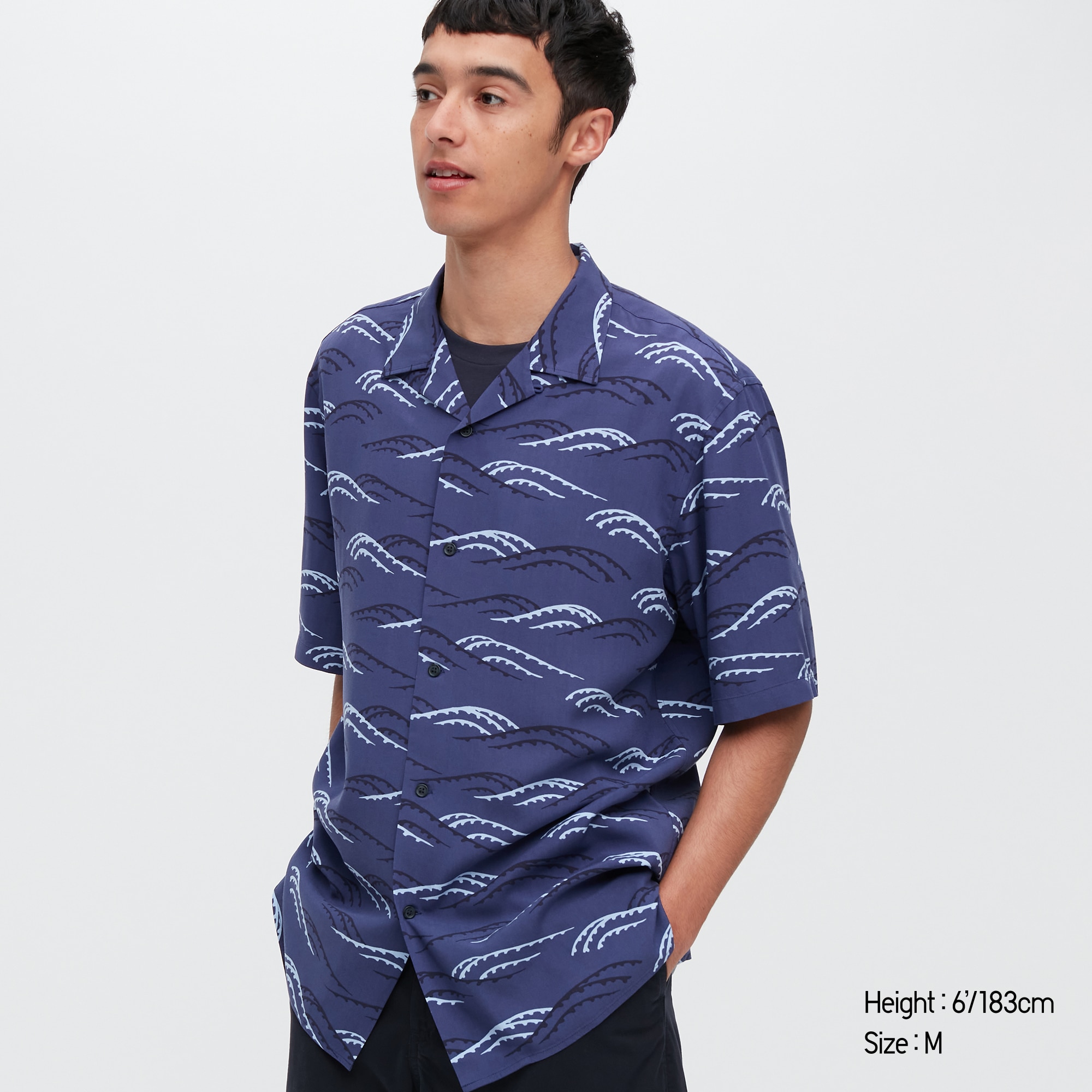 Printed Open Collar Short-Sleeve Shirt (Unsodo) | UNIQLO US