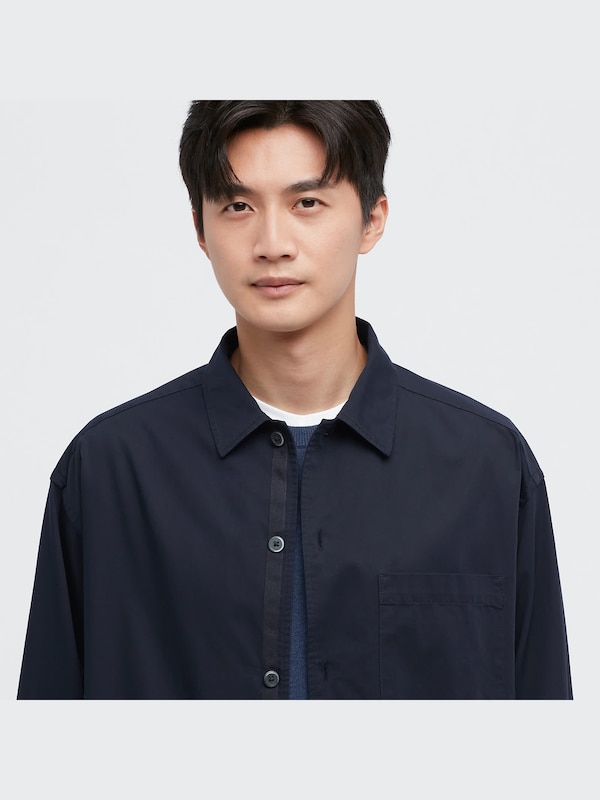 Extra Fine Cotton Twill Oversized Long-Sleeve Shirt