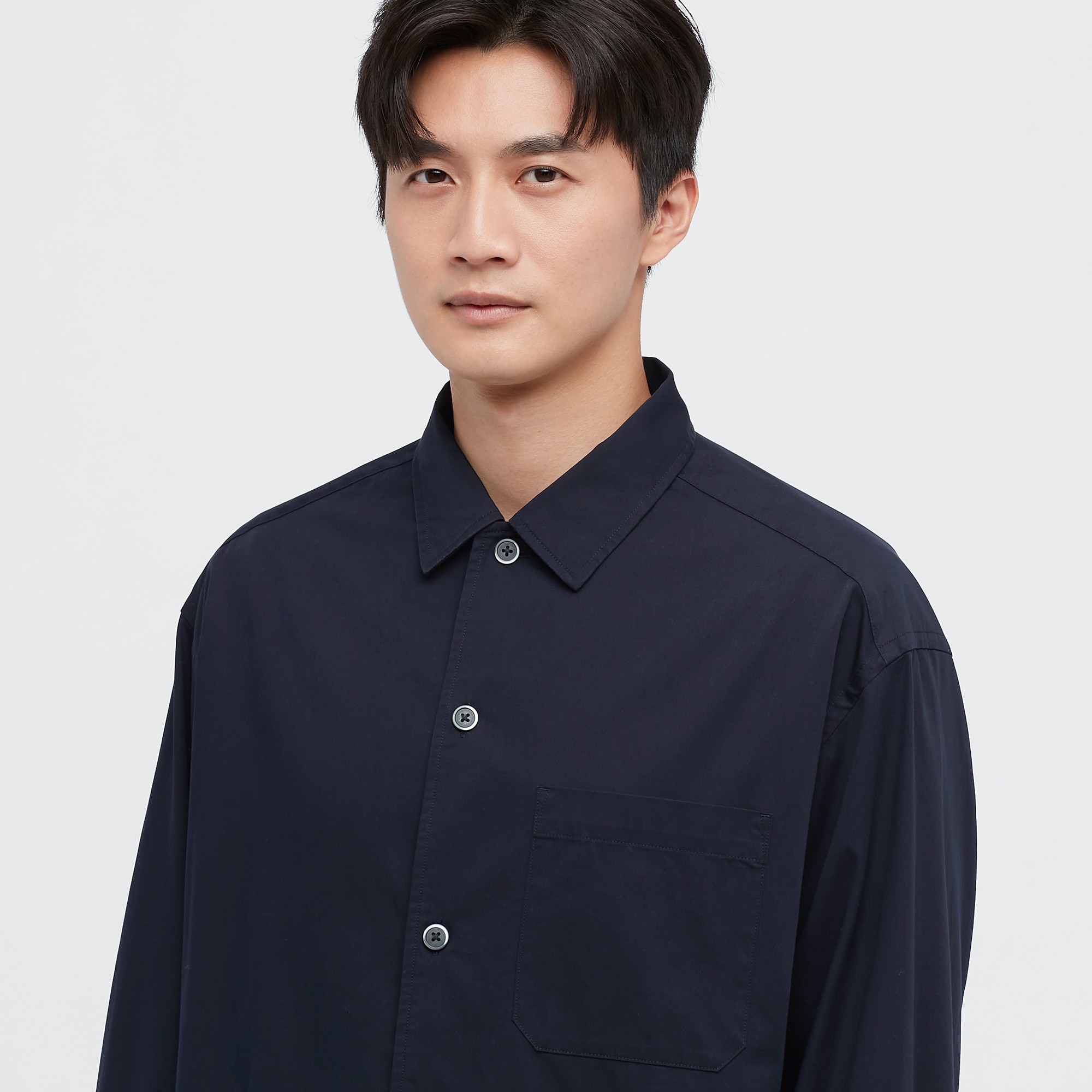 Extra Fine Cotton Twill Oversized Long-Sleeve Shirt