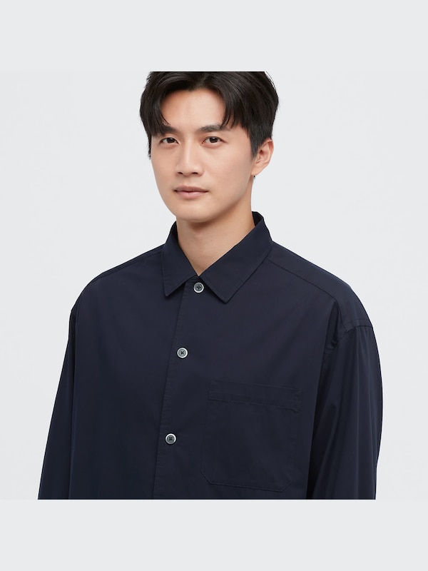 Extra Fine Cotton Twill Oversized Long-Sleeve Shirt