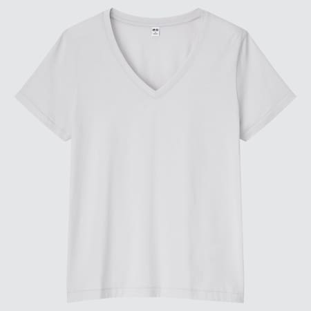 Damen 100% Supima Baumwolle T-Shirt mit V-Ausschnitt