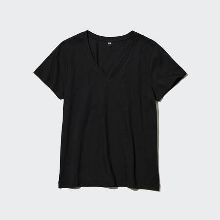 Women 100% Supima Cotton V Neck Short Sleeved T-Shirt