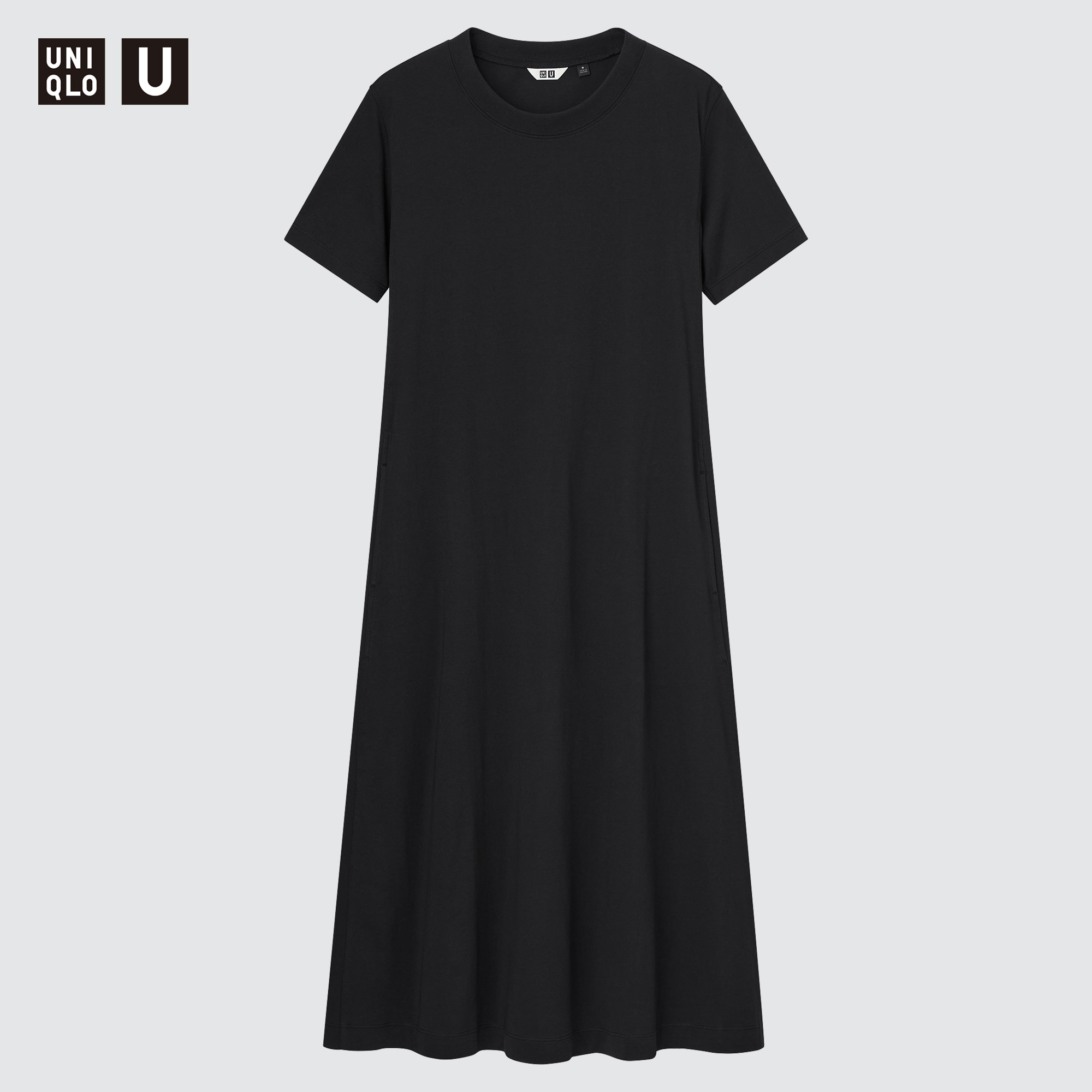 UNIQLO U AIRism Cotton Short-Sleeve Long Flare Dress | StyleHint