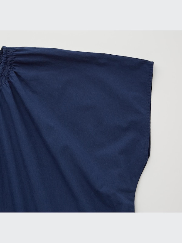 Cotton Dobby Belted Short-Sleeve Dress (Hana Tajima)