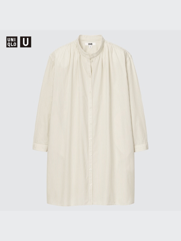 U Striped Shirt Long-Sleeve Dress