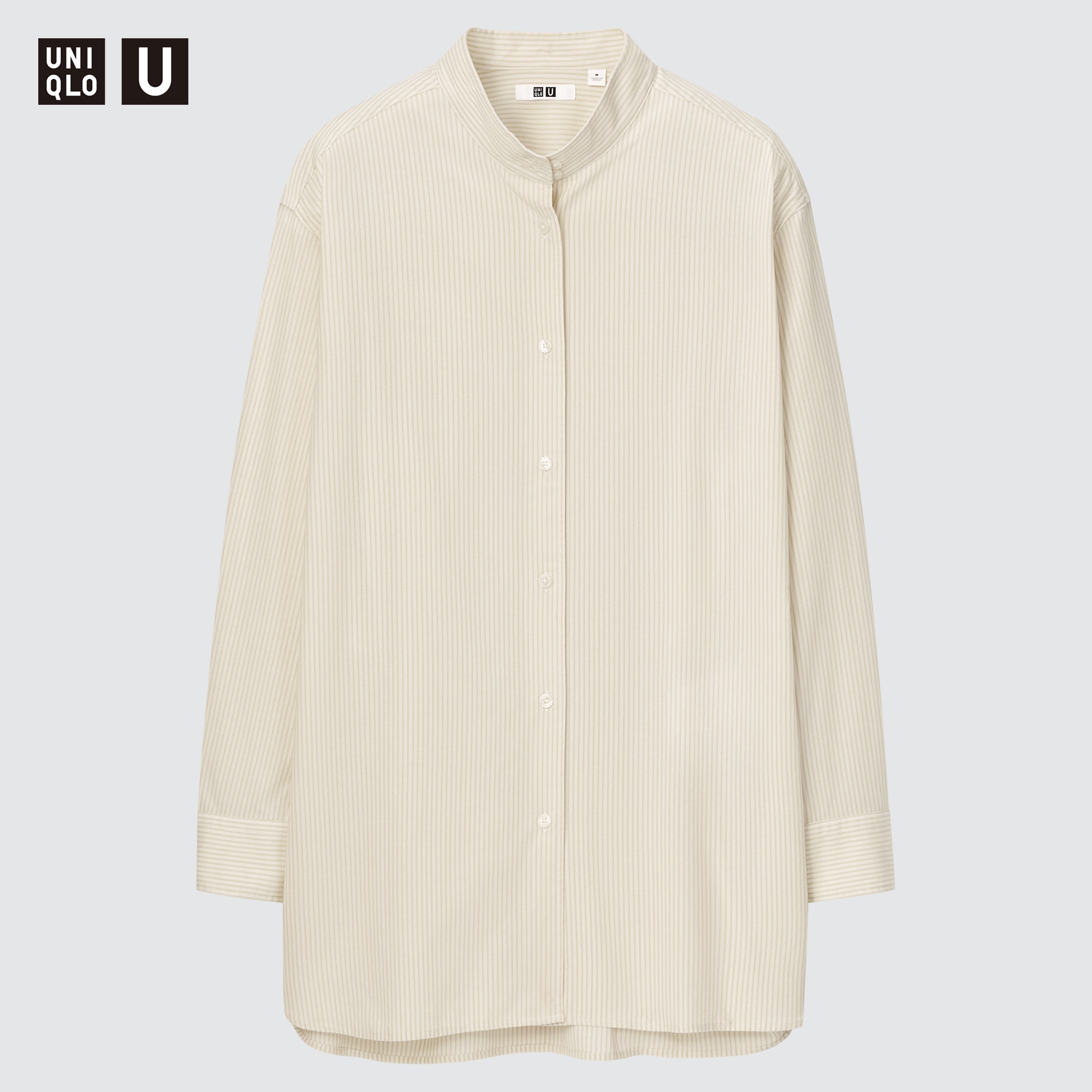 UNIQLO U STAND COLLAR LONG SLEEVE LONG SHIRT