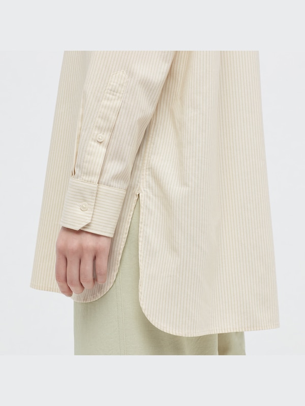 UNIQLO U STAND COLLAR LONG SLEEVE LONG SHIRT