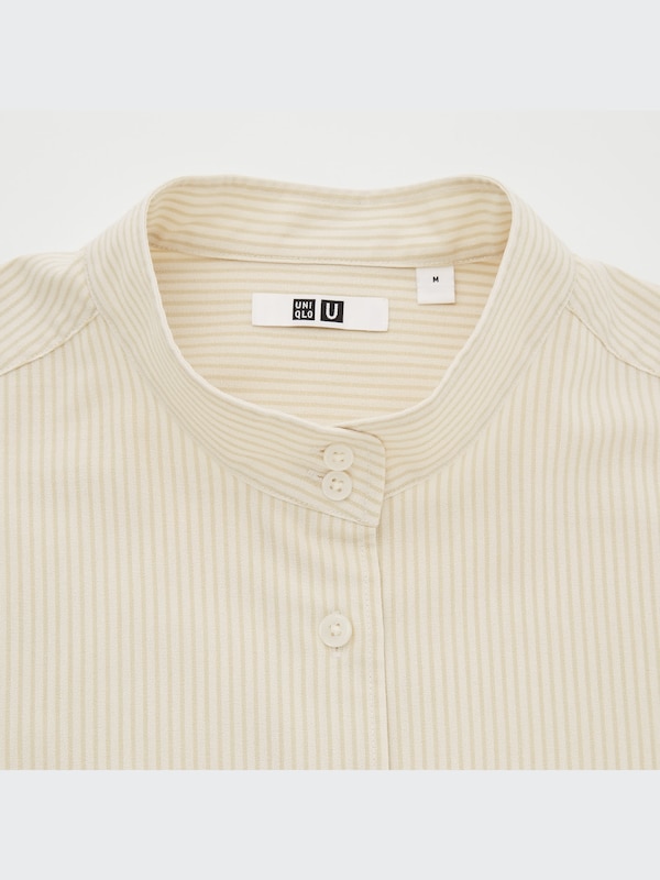 UNIQLO U STAND COLLAR LONG SLEEVE LONG SHIRT