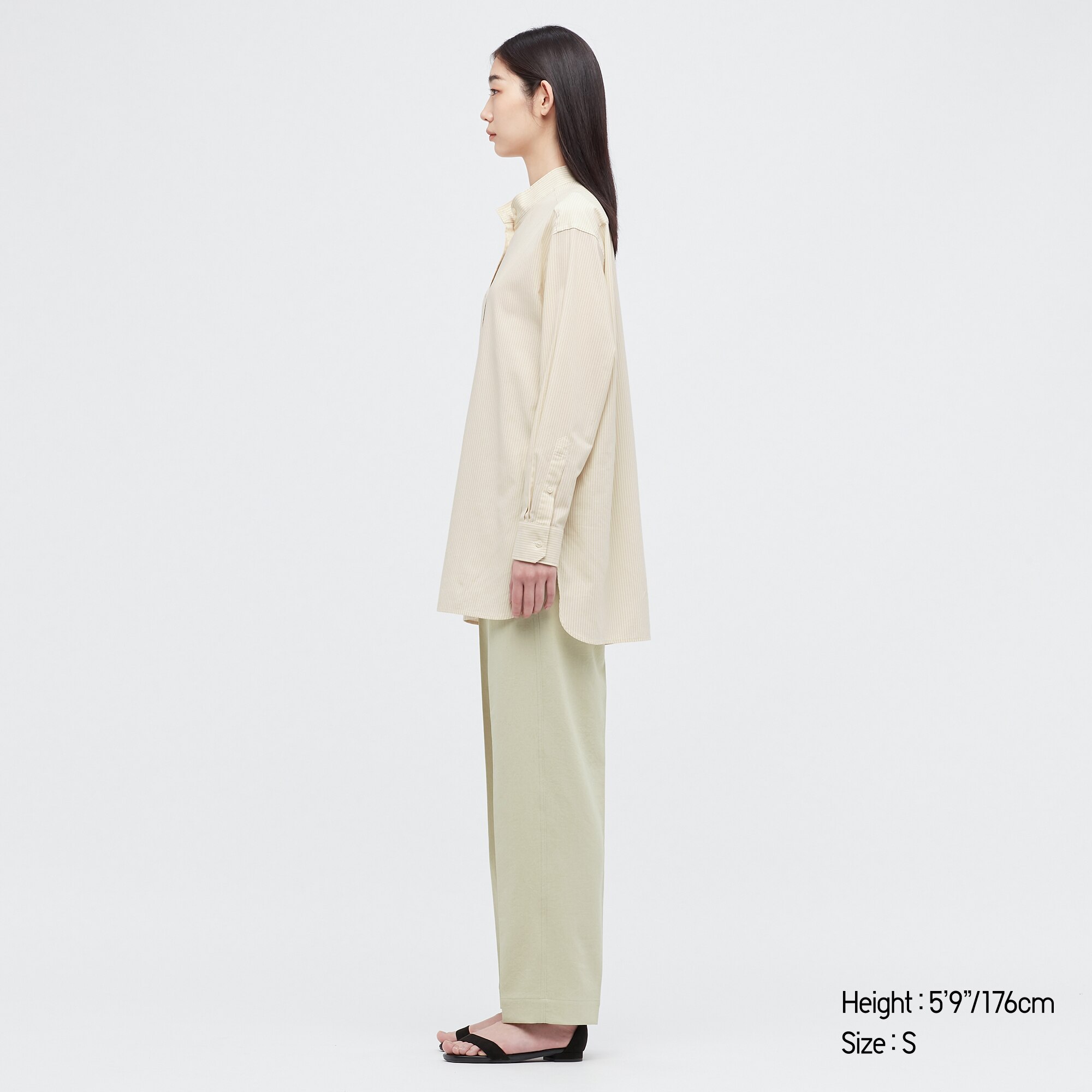 UNIQLO U STAND COLLAR LONG SLEEVE LONG SHIRT