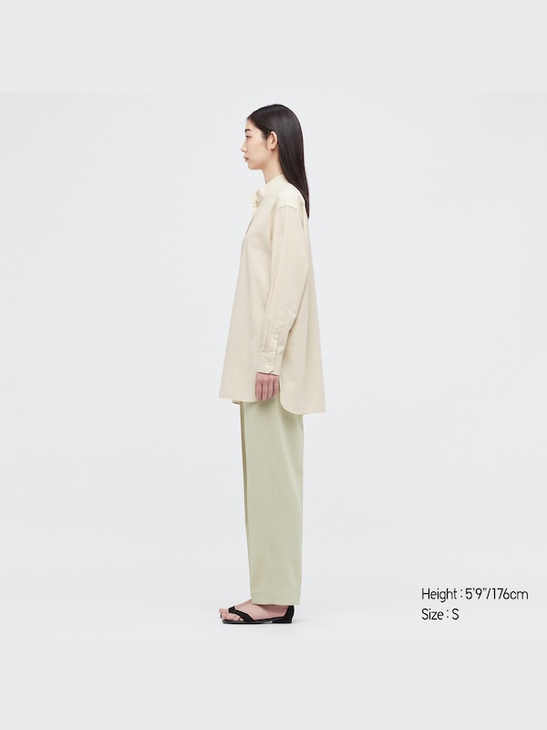 UNIQLO U STAND COLLAR LONG SLEEVE LONG SHIRT