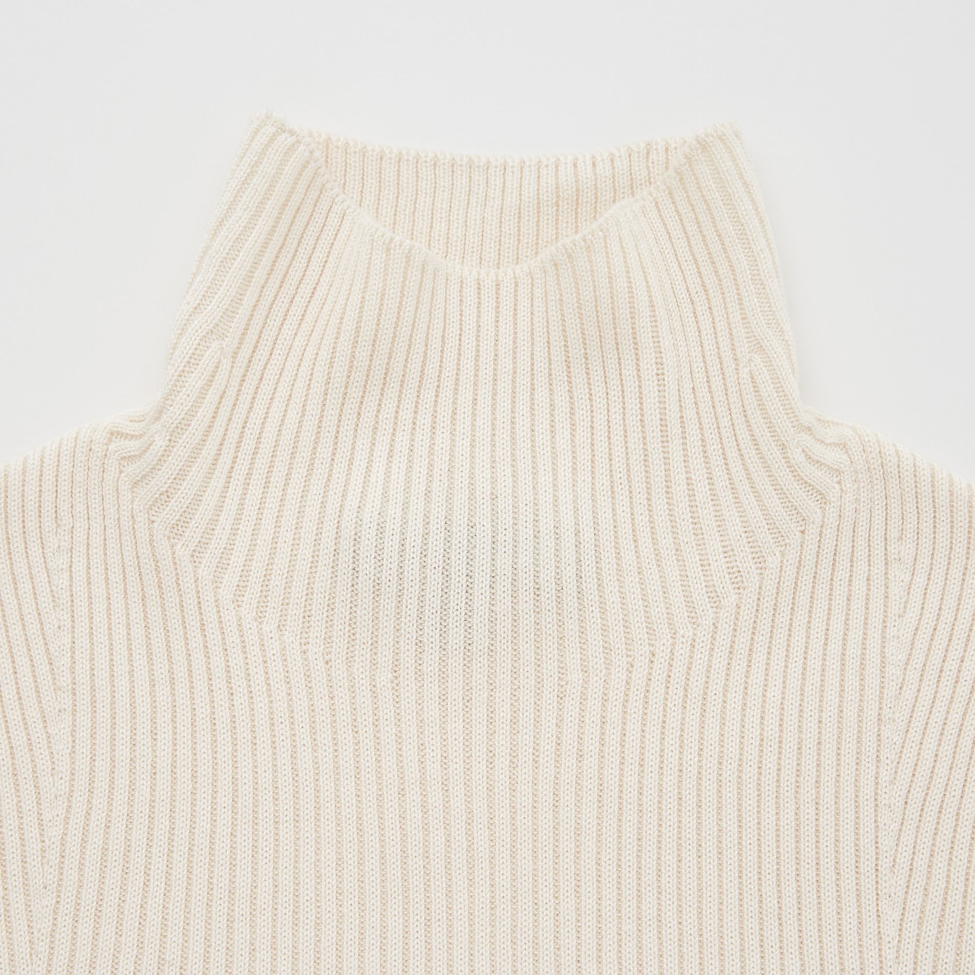 Mame Kurogouchi 3D Knit Ribbed High-Neck Long-Sleeve Sweater 