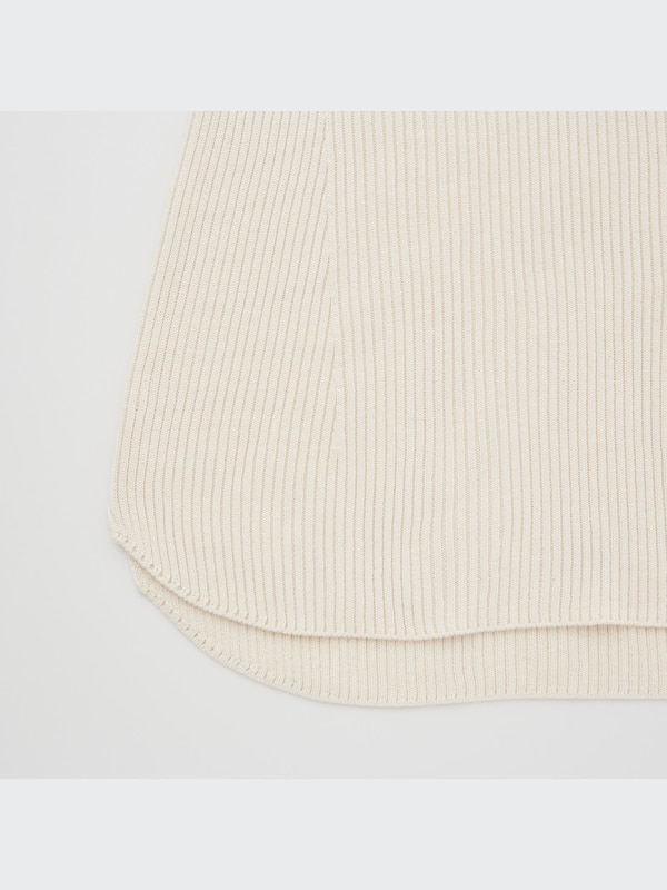Mame Kurogouchi 3D Knit Ribbed High-Neck Long-Sleeve Sweater