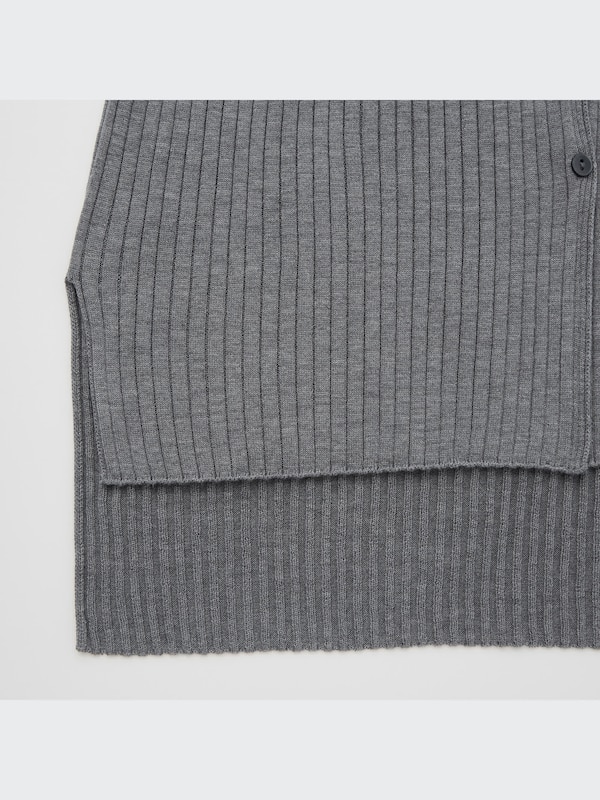 Mame Kurogouchi 3D Knit Ribbed Long Long-Sleeve Cardigan