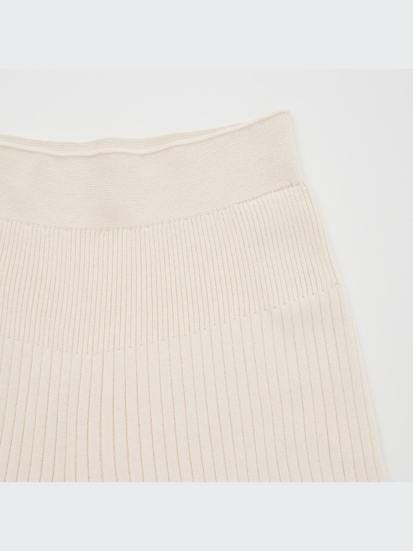 MAME KUROGOUCHI 3D KNIT RIBBED FRONT SLIT LONG PANTS