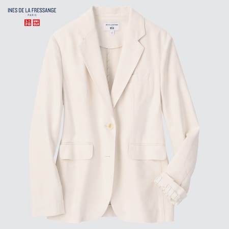 Women Ines de la Fressange Cotton Linen Blend Jacket