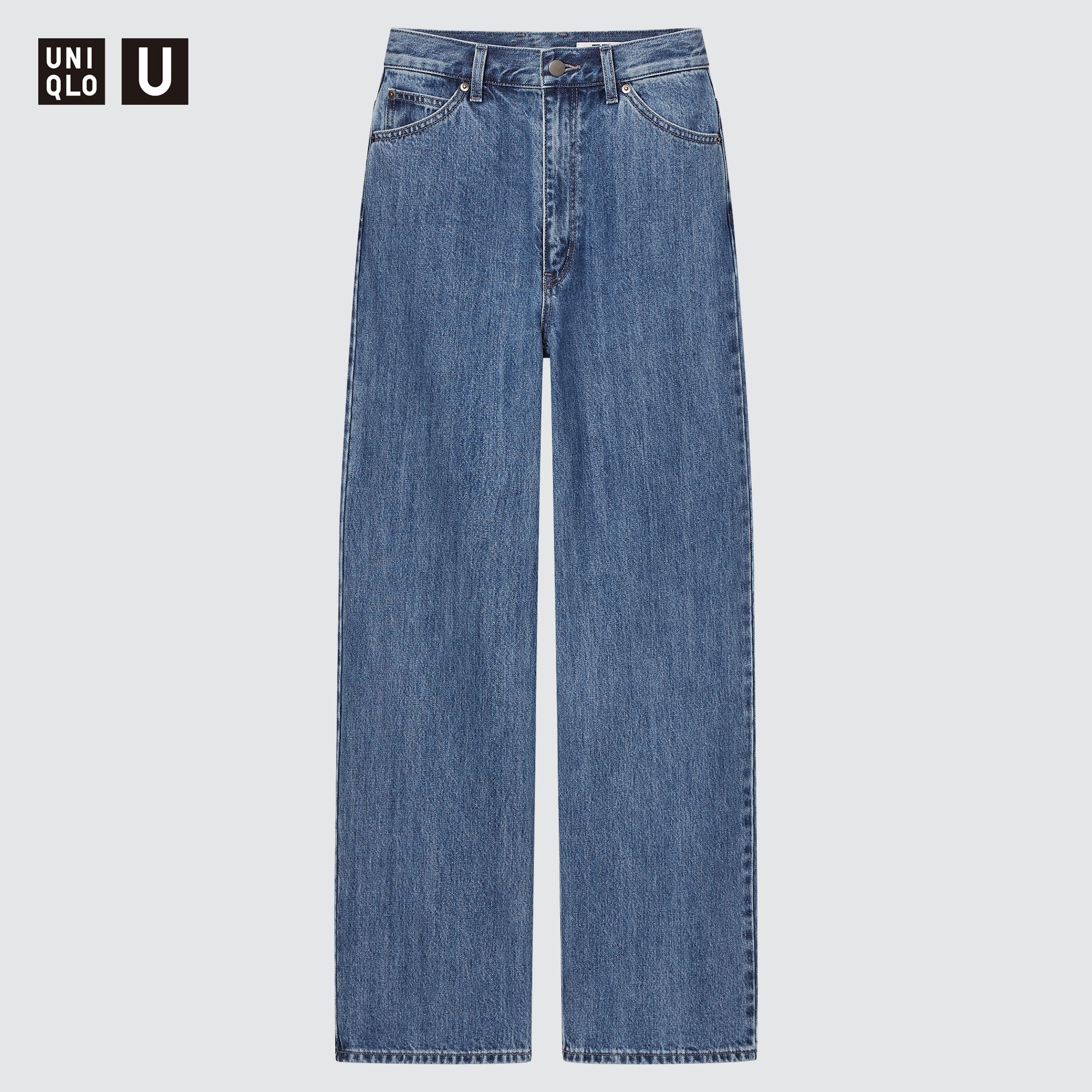UNIQLO U 2019 Women High Rise Wide Straight Denim Pants 416280 NWT Jeans US Sell 