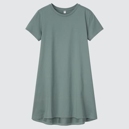 Mercerised Cotton Short Sleeved Mini Dress
