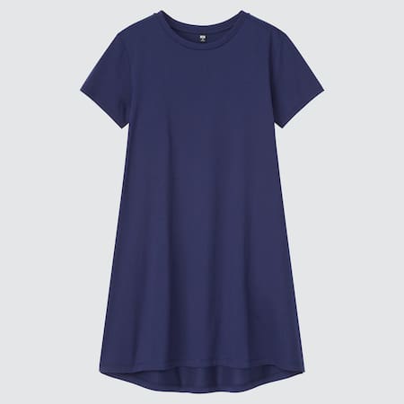 Women Mercerised Cotton Short Sleeved Mini Dress