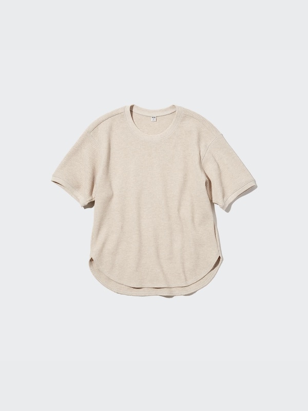 WAFFLE CREW NECK SHORT SLEEVE T-SHIRT