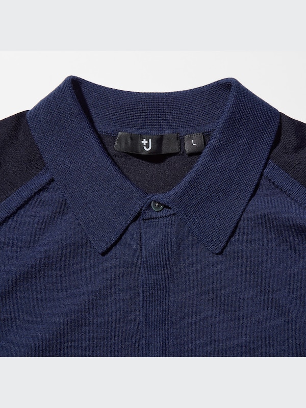 +J Merino Blend Knitted Long-Sleeve Polo Shirt