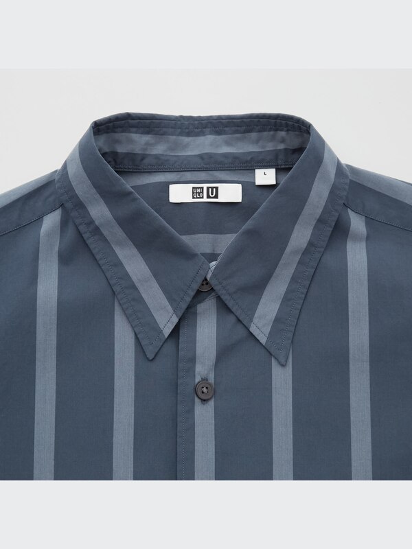 U OVERSIZED STRIPED HALF SLEEVE SHIRT