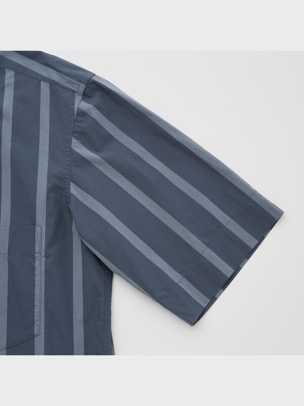 U OVERSIZED STRIPED HALF SLEEVE SHIRT