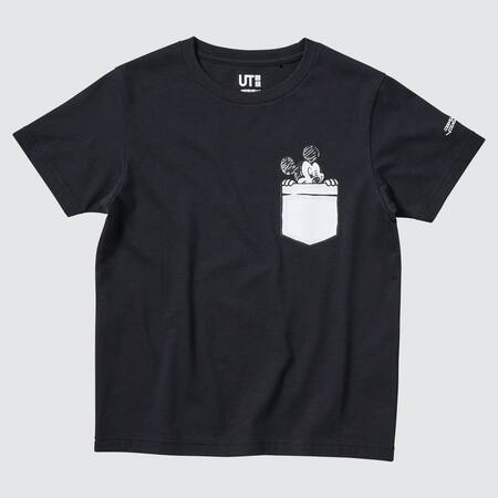 Kinder Monochrome Mickey UT Bedrucktes T-Shirt