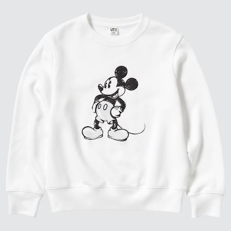 Kinder Monochrome Mickey UT Bedrucktes Sweatshirt