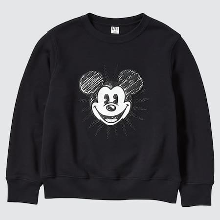Kinder Monochrome Mickey UT Bedrucktes Sweatshirt
