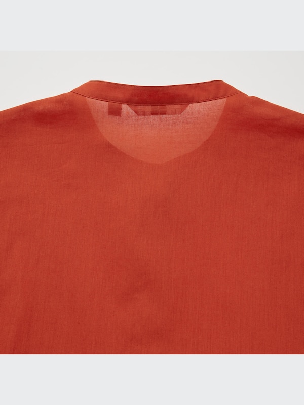 Cotton Gathered Long-Sleeve Blouse