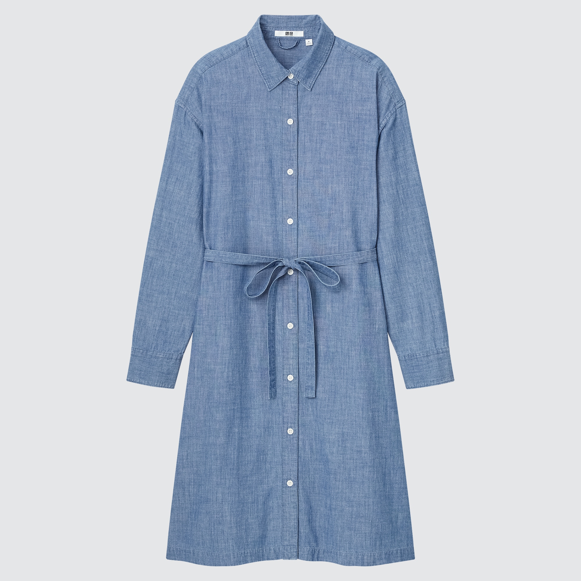 Women Cotton A-Line Long Shirt Dress 