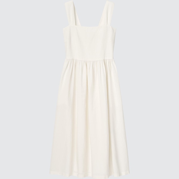 Linen-Blend Shirred Sleeveless Dress | UNIQLO US