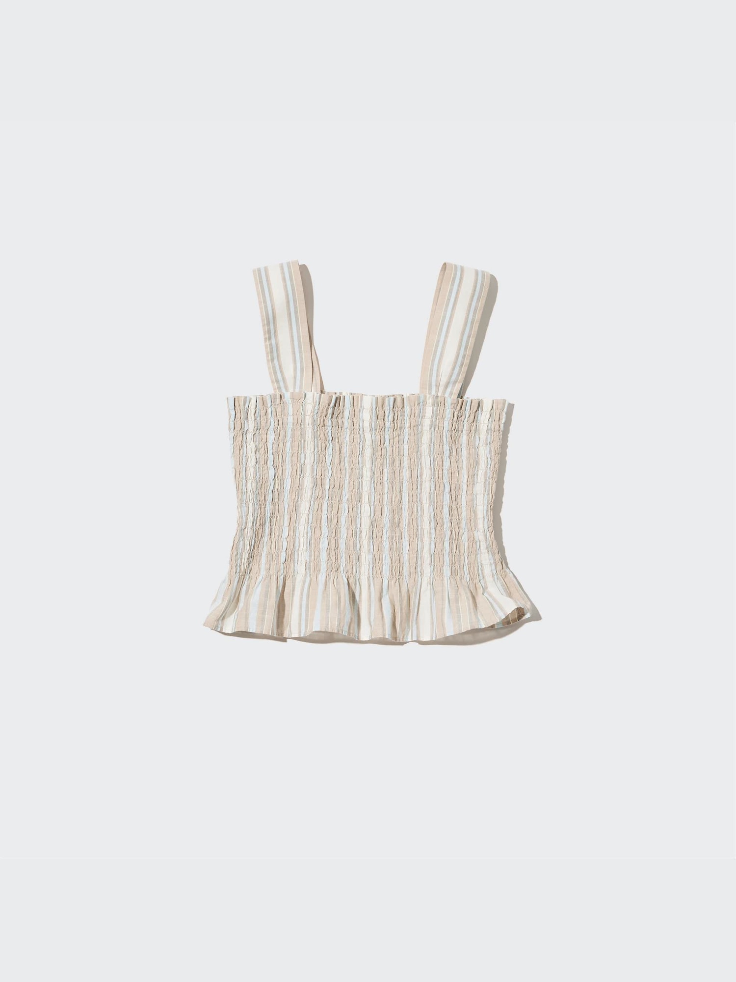 WOMEN'S COTTON STRIPED SHIRRING SLEEVELESS BLOUSE | UNIQLO CA