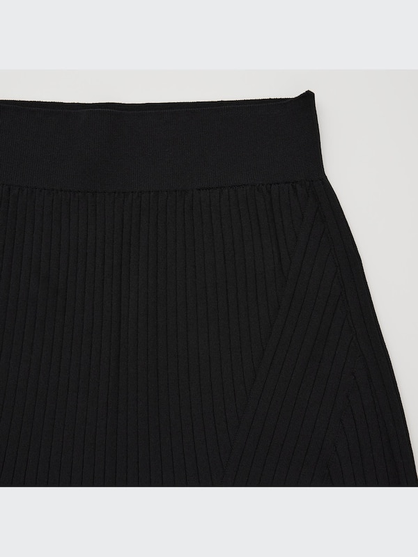 3D Knit Ribbed Back Slit Skirt (Mame Kurogouchi)