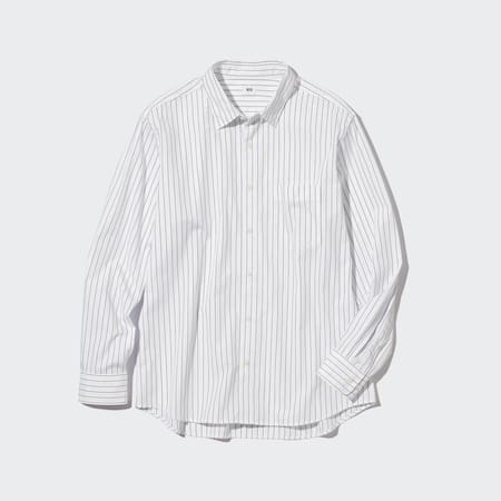 Men Extra Fine Cotton Broadcloth Regular Fit Striped Shirt (Regular Collar)