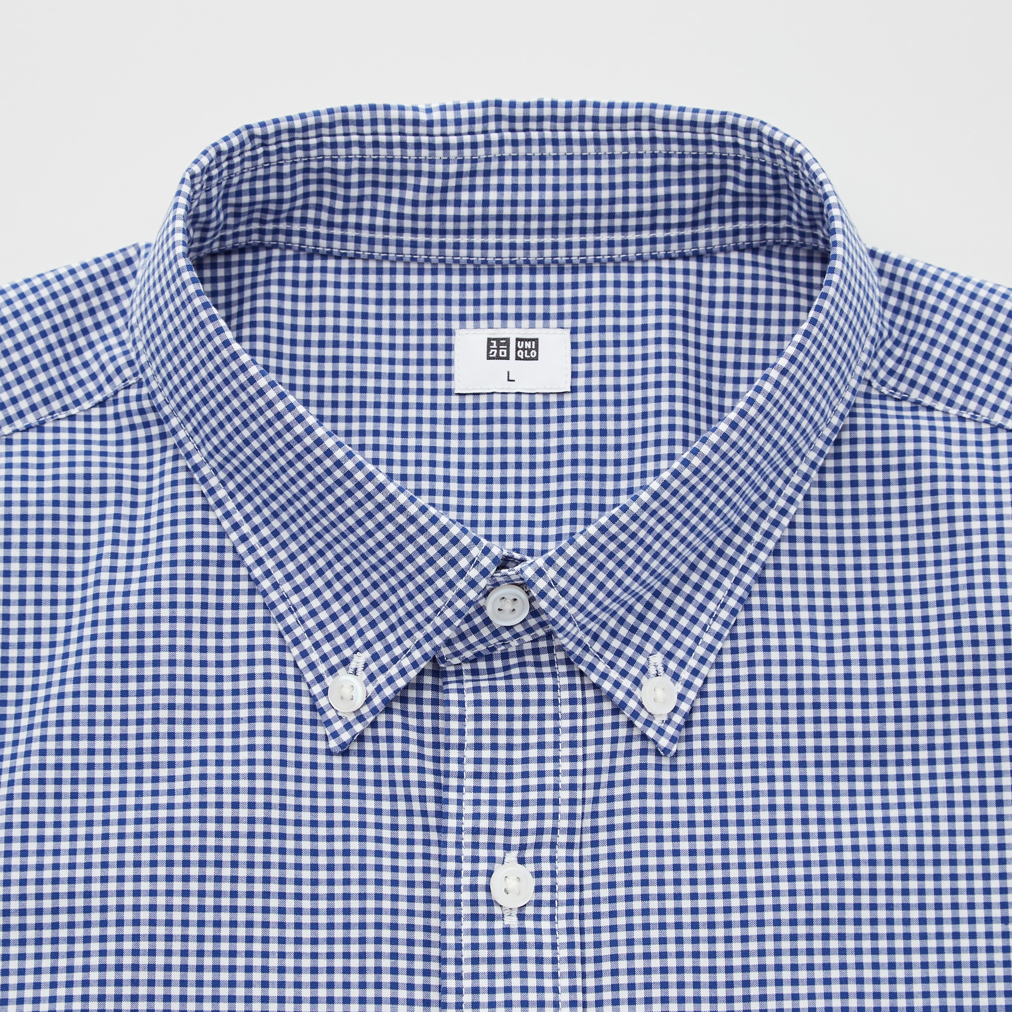 Extra Fine Cotton Broadcloth Checked Shirt (ButtonDown Collar) UNIQLO UK