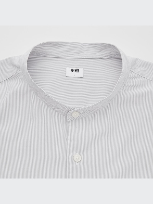 EXTRA FINE COTTON STAND COLLAR LONG SLEEVE SHIRT