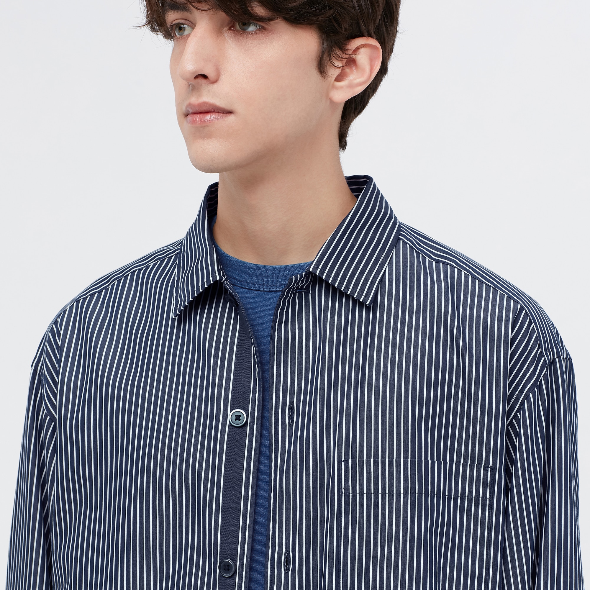 Extra Fine Cotton Twill Oversized Long-Sleeve Shirt