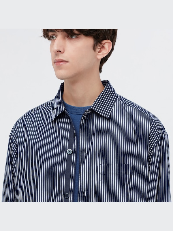 Extra Fine Cotton Twill Oversized Long-Sleeve Shirt