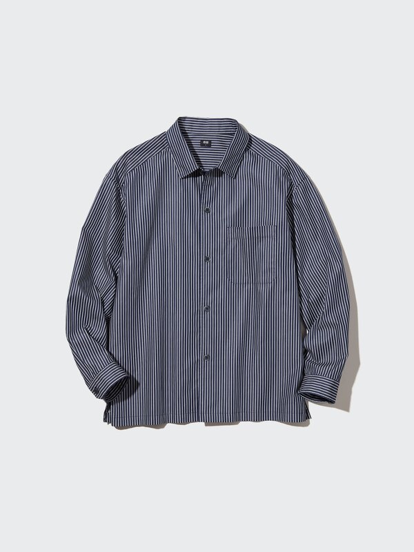 Extra Fine Cotton Twill Oversized Long-Sleeve Shirt