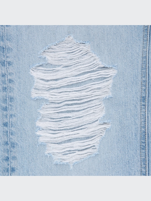 Distressed Straight High-Rise Jeans