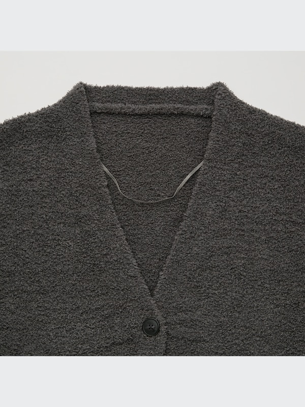 Soft Fluffy Cropped Long-Sleeve Cardigan